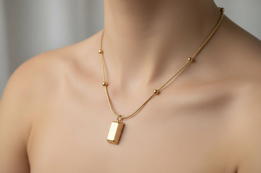 Ball Chain Square Pendant
