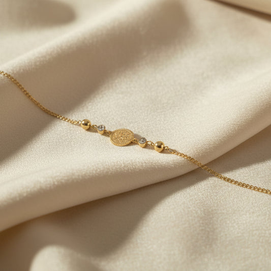 Round Print Loose Gold Bracelet