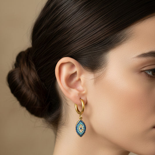 Evil Eye Hoops