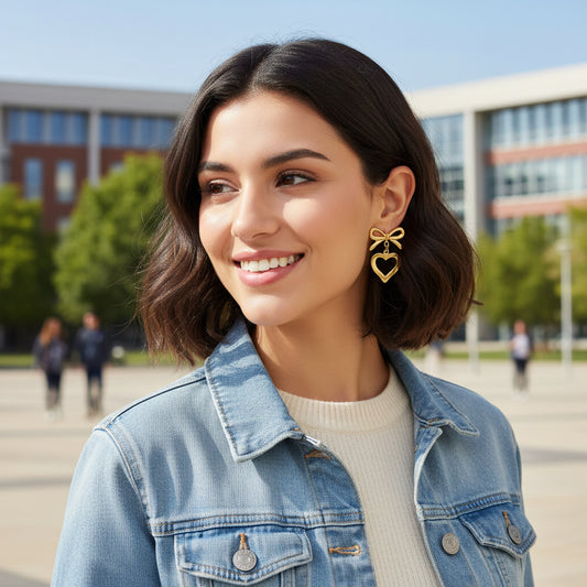 Bow Heart Earring