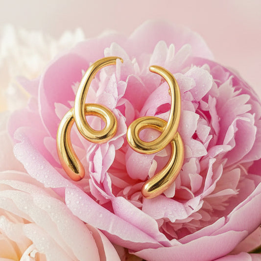 Abstract Gold Earring