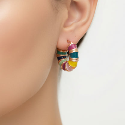Multicolor hoops earrrings