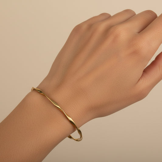 Spiral Gold Bangle