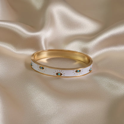 Eye Enamel Open Bracelet