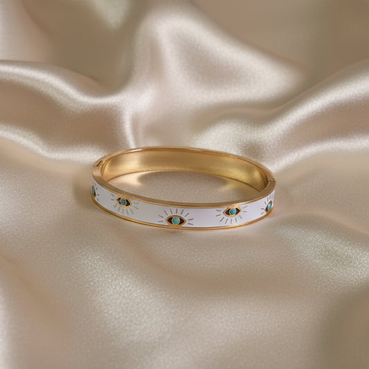 Eye Enamel Open Bracelet