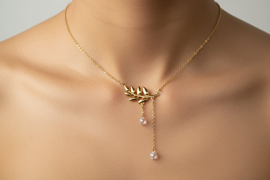 Leaf Arc Swarovski Necklace