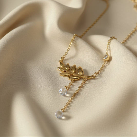 Leaf Arc Swarovski Necklace