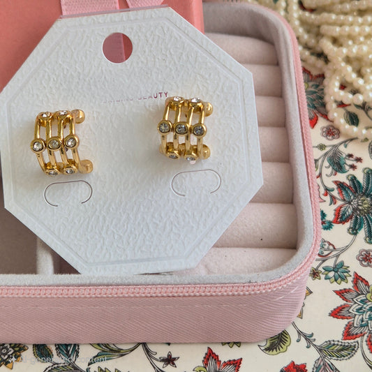 3 Line Diamond Cuff Earring