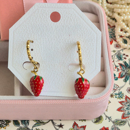 Strawberry Drop Earring