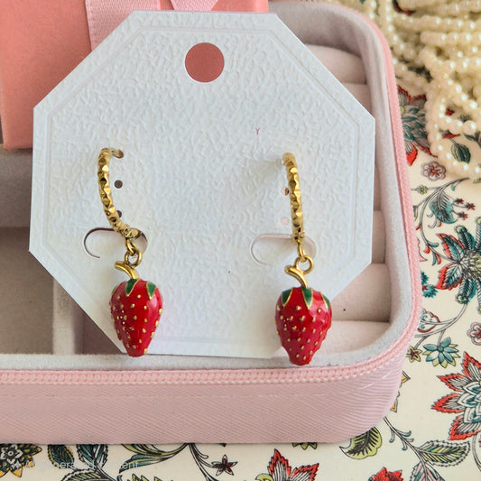 Strawberry Drop Earring