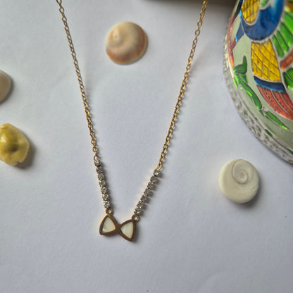 Pearl Bow with Diamond Necklace