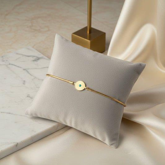 Evil Eye Loose Gold Bracelet