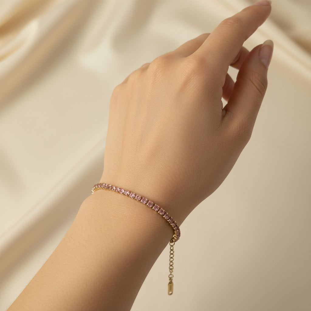 Pink Tennis Loose Bracelet