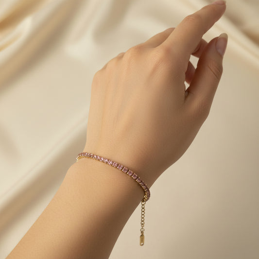 Pink Tennis Loose Bracelet