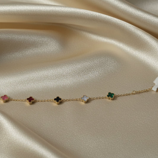 Multicolor Clover Loose Gold Bracelet