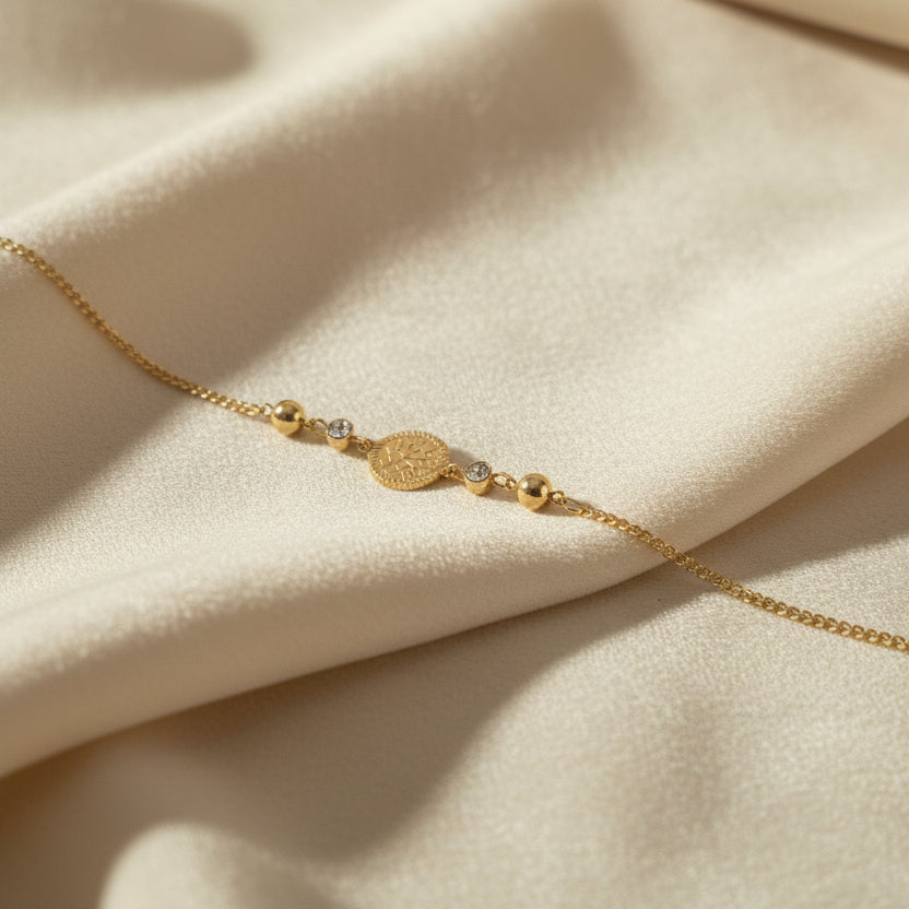 Round Print Loose Gold Bracelet