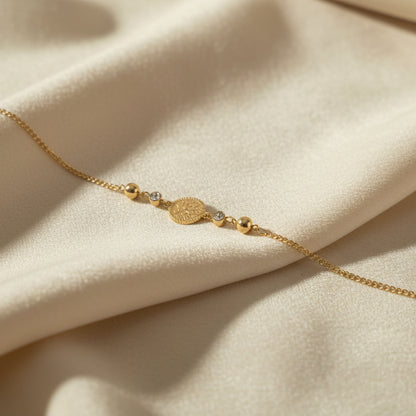 Round Print Loose Gold Bracelet