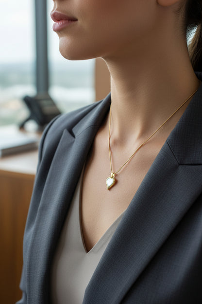 Mother of Pearl Heart Necklace