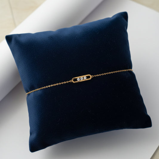 Movable Diamonds Loose Gold Bracelet