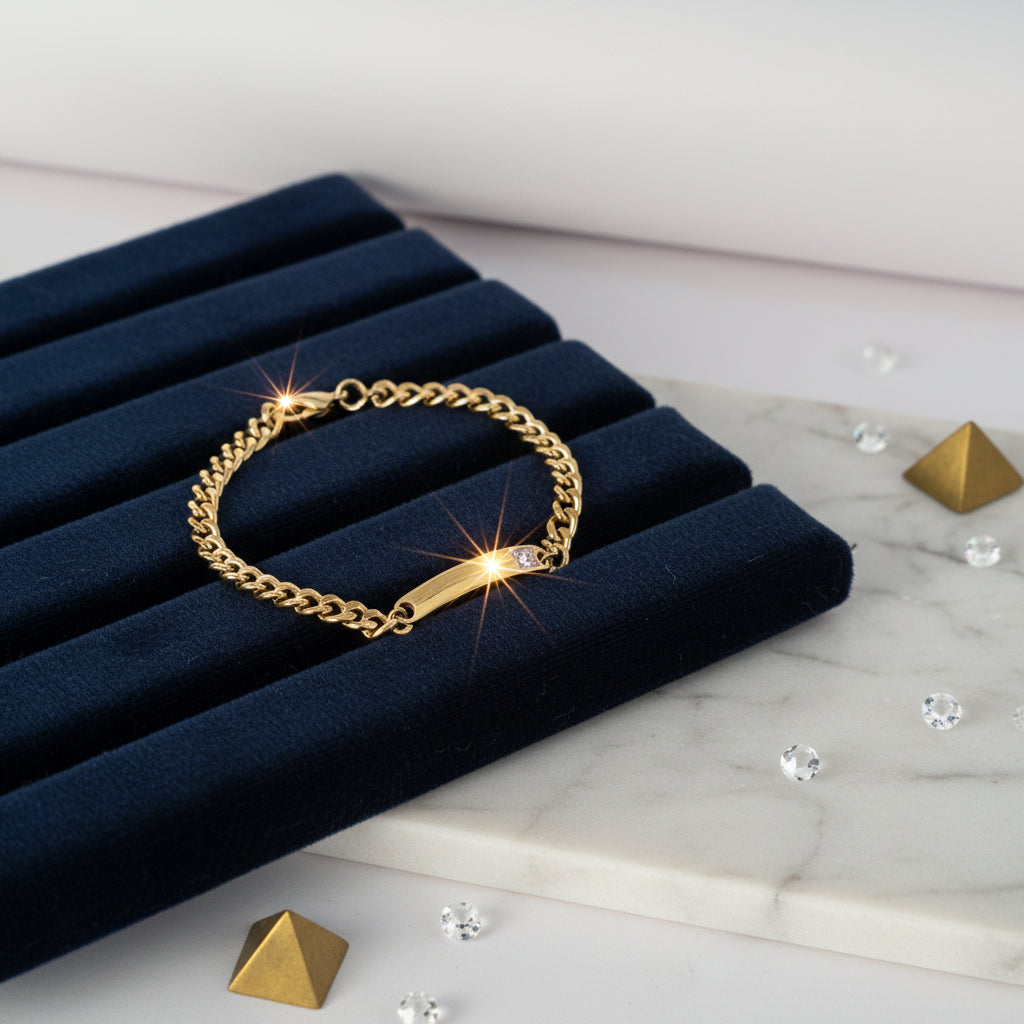Horizontal Bar Loose Gold Bracelet