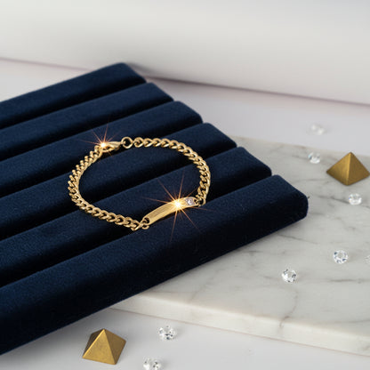 Horizontal Bar Loose Gold Bracelet