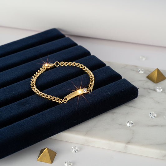 Horizontal Bar Loose Gold Bracelet