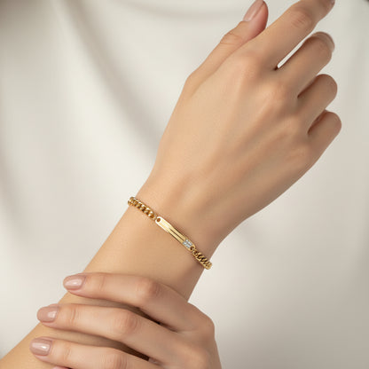 Horizontal Bar Loose Gold Bracelet