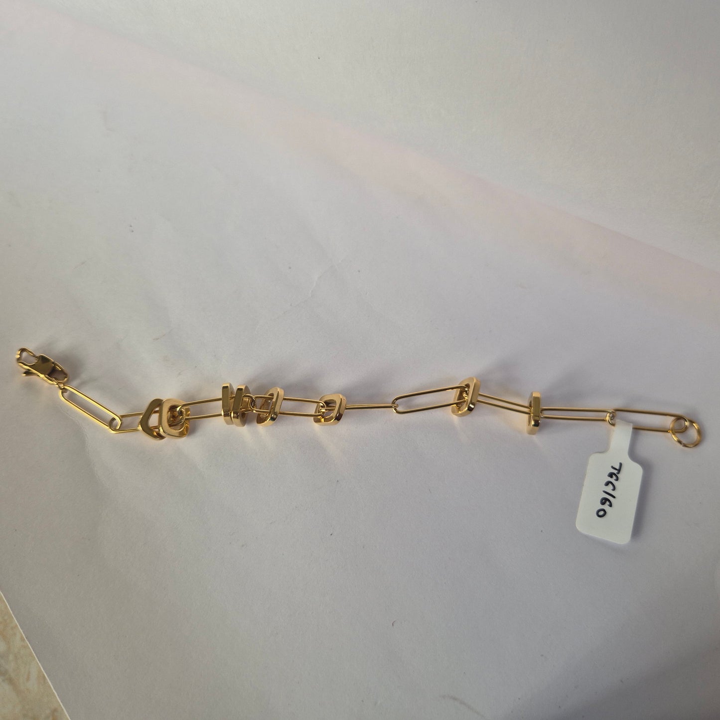 Linked square charms Gold Loose Bracelet