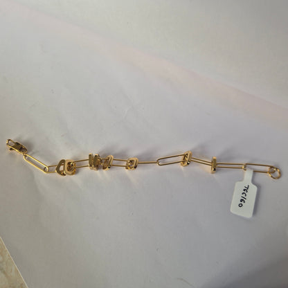 Linked square charms Gold Loose Bracelet
