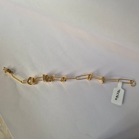 Linked square charms Gold Loose Bracelet