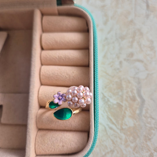 Grapes Enamel Gold Ring