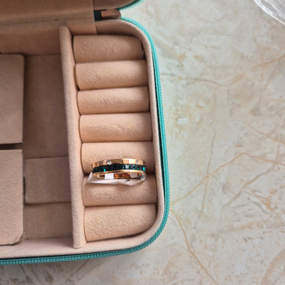Green Diamond Band Ring