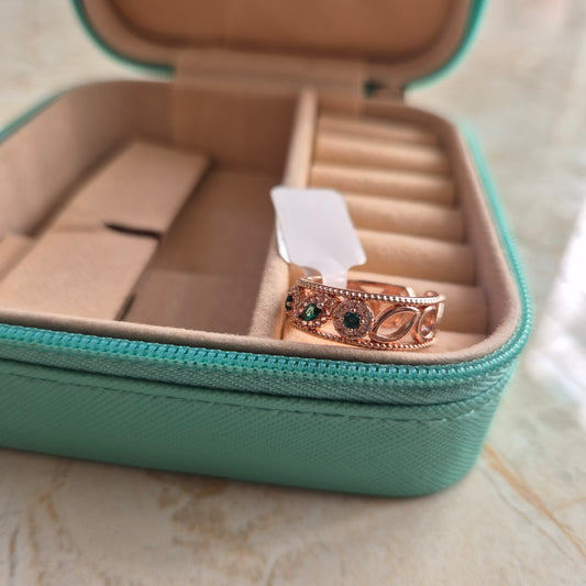Green Oval Stone Ring