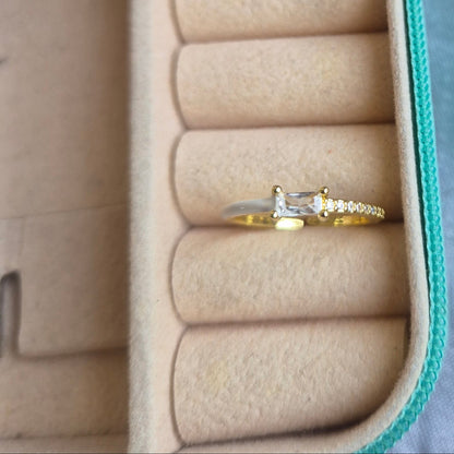 White Enamel Diamond Ring