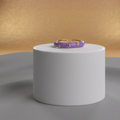 Purple Enamel Ring