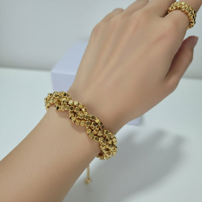 Square Bracelet Ring Combo