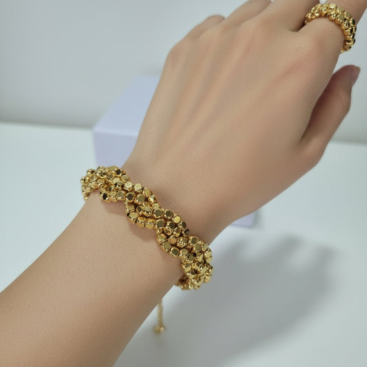 Square Bracelet Ring Combo