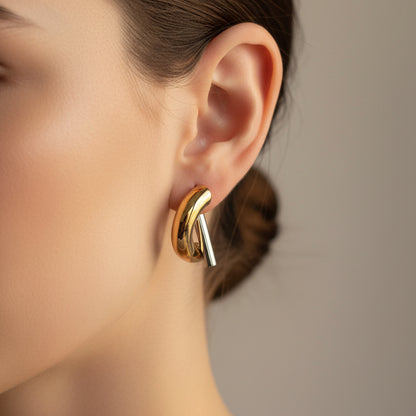 Dual Moon Earring