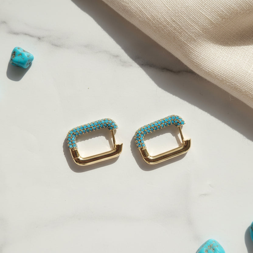 Blue Square Hoops