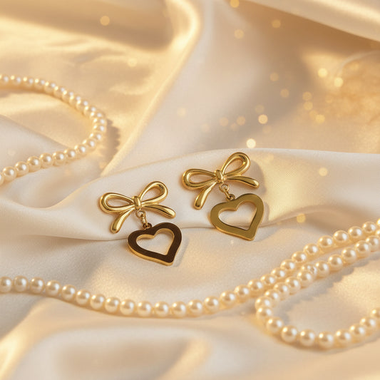 Bow Heart Earring