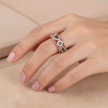 Green Oval Stone Ring
