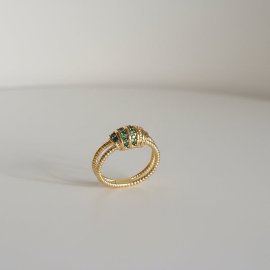 Green Conch Adjustable Ring