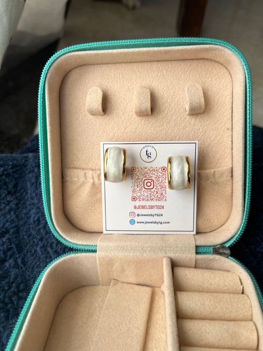 White Enamel Cuff Earring