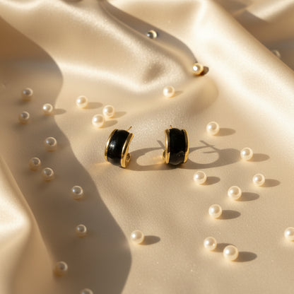 Broad Black Enamel Cuff