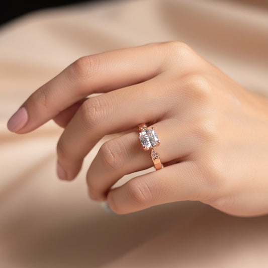 Big Solitaire Rose Gold Ring