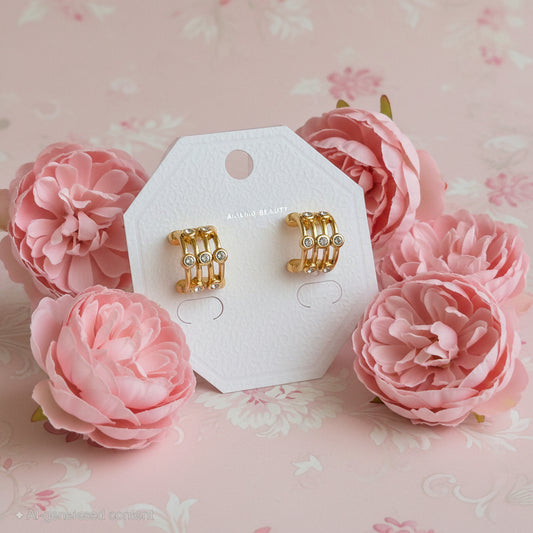 3 Line Diamond Cuff Earring