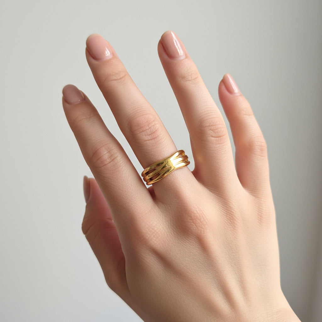 3 Line Gold Ring